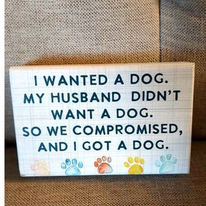 New Sincere Surroundings Funny Dog Sign Wife Wanted Wood Block Made in USA